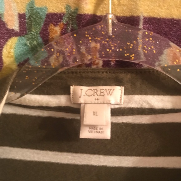 J.Crew green stripe open cardigan - Picture 3 of 4